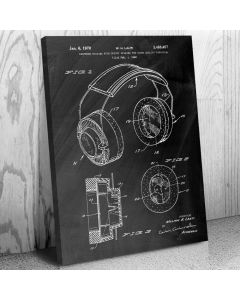 Headphones Canvas Patent Art Print