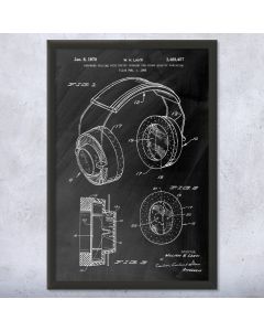 Headphones Framed Patent Print