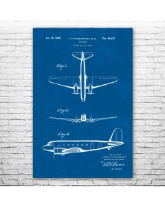 Douglas DC-2 Airplane Patent Print Poster