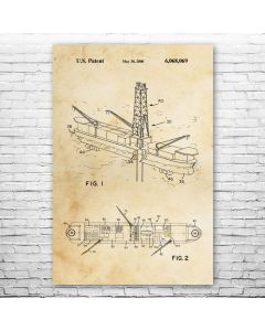 Offshore Drilling Rig Patent Print Poster