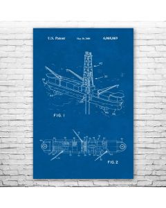 Offshore Drilling Rig Patent Print Poster