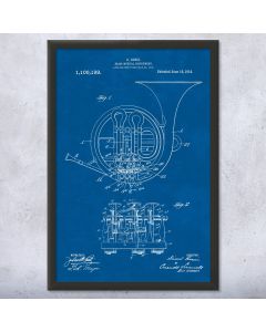 French Horn Patent Framed Print