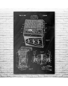 Automatic Juke Box Patent Print Poster