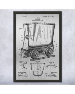 Mine Car Framed Patent Print