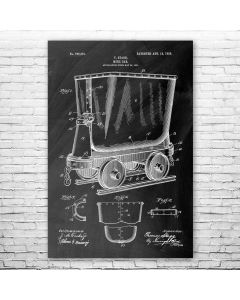 Mine Car Poster Patent Print