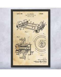 Mine Car Wheel Mount Patent Framed Print