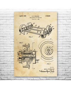 Mine Car Wheel Mount Patent Print Poster