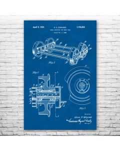 Mine Car Wheel Mount Patent Print Poster
