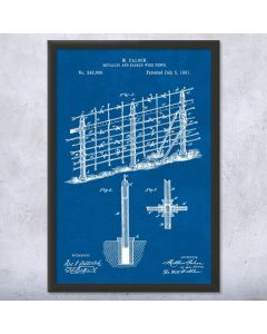 Barbed Wire Fence Patent Framed Print