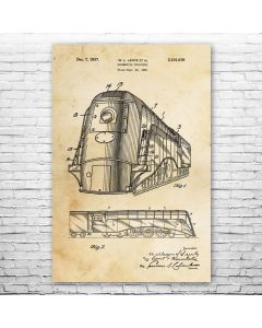 Train Locomotive Patent Print Poster