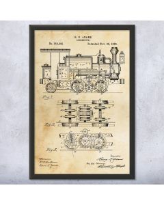 Locomotive Framed Patent Print