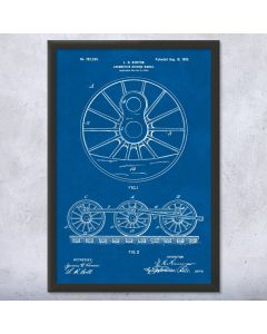 Locomotive Train Wheels Patent Framed Print