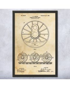 Locomotive Train Wheels Patent Print