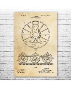 Locomotive Train Wheels Patent Print Poster