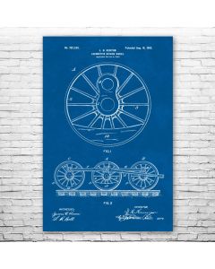 Locomotive Train Wheels Poster Print