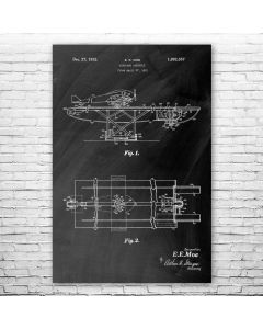 Aircraft Carrier Catapult Poster Patent Print