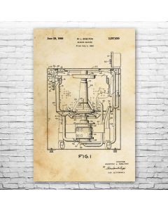 Washing Machine Patent Print Poster