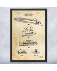 Surf Board Framed Patent Print