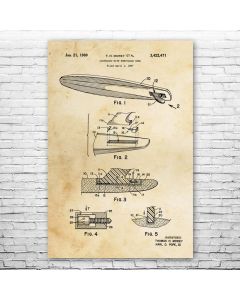 Surf Board Poster Patent Print
