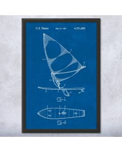 Wind Surfing Board Framed Patent Print