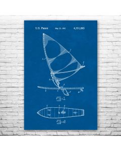 Wind Surfing Board Poster Patent Print