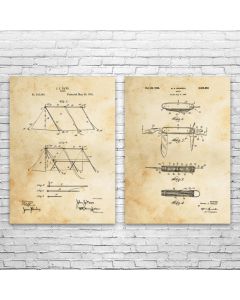 Camping Patent Prints Set of 2