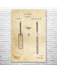 Cricket Bat Poster Patent Print