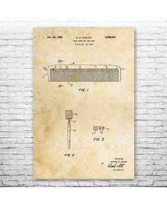 Comb Patent Print Poster