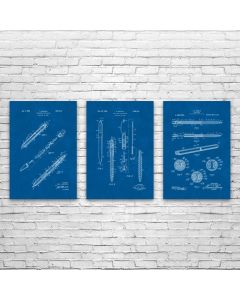 Pen & Pencil Patent Posters Set of 3