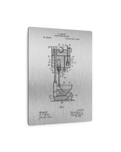 Pull Chain Toilet Patent Metal Print