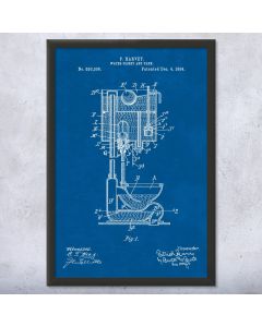 Pull Chain Toilet Framed Patent Print