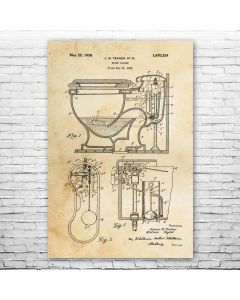 Toilet Patent Print Poster