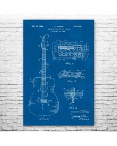 Acoustic Guitar Bridge Poster Patent Print