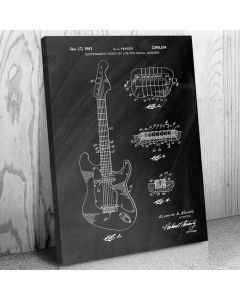 Jaguar Guitar Patent Canvas Print