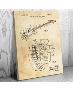 Bass Guitar Patent Canvas Print