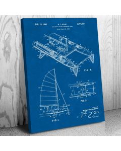 Catamaran Sailboat Patent Canvas Print