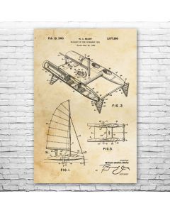 Catamaran Sailboat Patent Print Poster