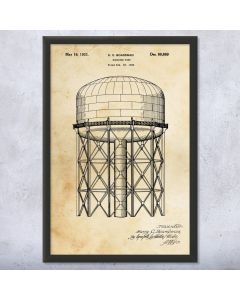 Water Supply Tank Patent Framed Print
