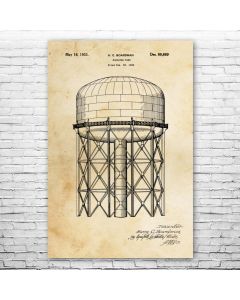 Water Supply Tank Patent Print Poster