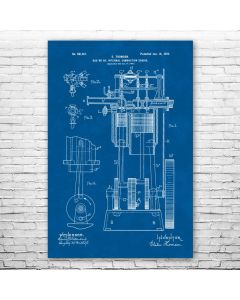 Gas or Oil ICE Engine Patent Print Poster