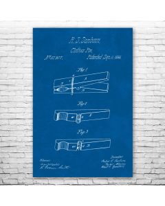 Clothes Pin Patent Print Poster