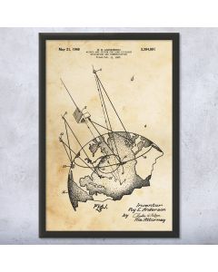 GPS Navigation Satellite Patent Framed Print
