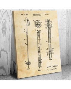 Ski Pole Patent Canvas Print