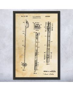 Ski Pole Framed Patent Print