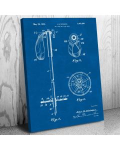 Ski Pole Grip & Ring Patent Canvas Print