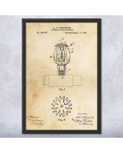 Automatic Fire Sprinkler Framed Patent Print
