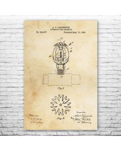 Automatic Fire Sprinkler Patent Print Poster