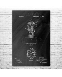 Automatic Fire Sprinkler Poster Patent Print