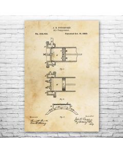 Air Compressor Patent Print Poster