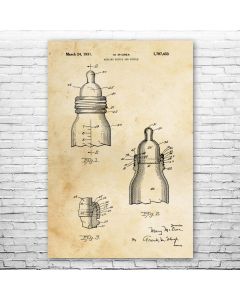 Baby Nursing Bottle Patent Print Poster